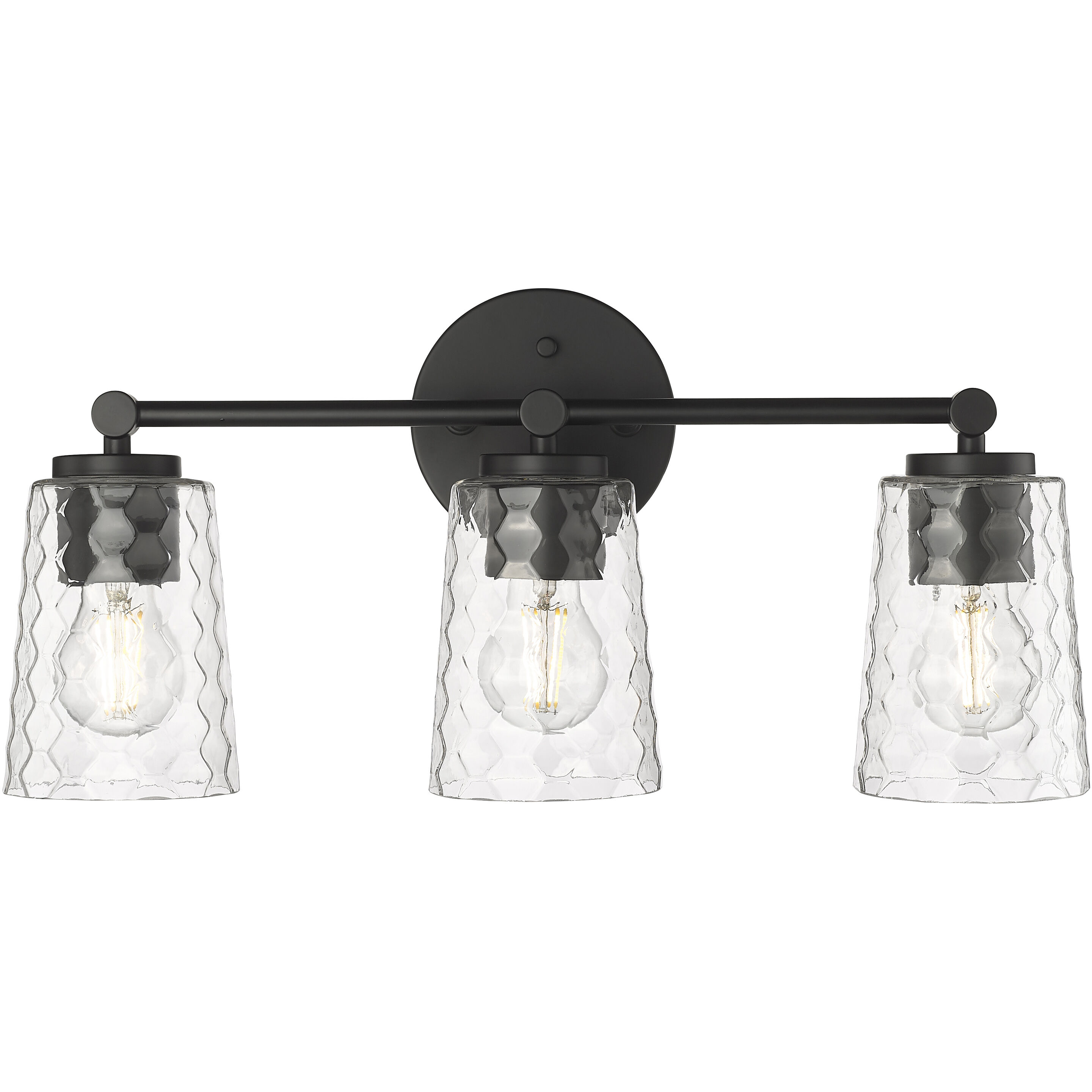 Ashli 3 Light 20 inch Matte Black Bathroom Vanity Light Wall Light